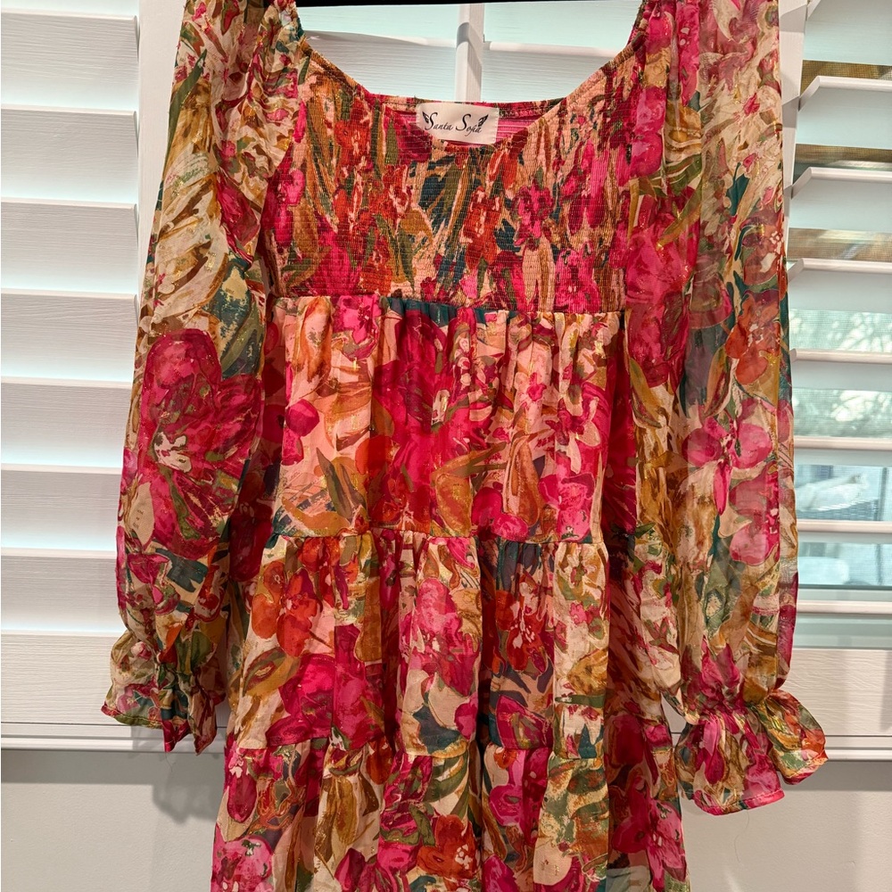 Floral Baby Doll Long Sleeve Dress